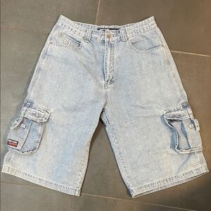 Phat Farm Light Denim Cargo Shorts for Men